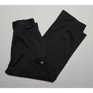 Dickies Double Knee Work Pants 34x30 Black Loose Fit Straight Leg Twill 85283BK